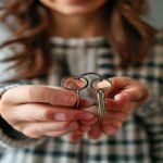 Pessoa segurando chaves de uma nova casa