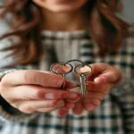 Pessoa segurando chaves de uma nova casa
